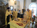 Накануне дня памяти святителя Николая Чудотворца Преосвященнейший епископ Симон совершил всенощное бдение в Никольском храме пос. Аюта