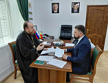 Руководитель епархиального отдела провёл рабочие встречи с атаманом Донецкого округа Всевеликого войска Донского