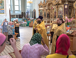 В Донецкое Успенское архиерейское подворье ст. Гундоровской принесены святыни, с которыми будет совершен водный крестный ход, посвященный 10-летию образования Шахтинской епархии