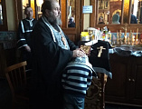 На литургию Преждеосвященных Даров в храм Владимирской иконы Божией Матери пришли воспитанники детского сада х. Можаевка