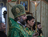 Накануне праздника Входа Господня в Иерусалим Преосвященнейший епископ Симон совершил всенощное бдение и чин освящения ваий в Покровском кафедральном соборе г. Шахты