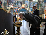 Епископ Симон встретился с православным богословом и общественным деятелем Александром Леонидовичем Дворкиным, прибывшим с просветительской программой в Шахтинскую епархию