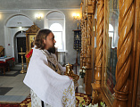 Епископ Шахтинский и Миллеровский Симон совершил Божественную литургию и диаконскую хиротонию в храме Донской иконы Божией Матери г. Новошахтинска