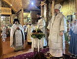 В праздник Преображения Господня Преосвященнейший епископ Симон совершил Божественную литургию в Никольском храме города Новошахтинска