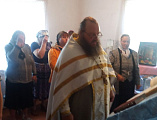 В молельном доме х. Курно-Липовка настоятель храма святителя Тихона Задонского протоиерей Игорь Колистратов совершил водосвятный молебен с акафистом святому благоверному князю Александру Невскому