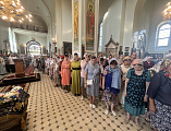 В праздник Успения Пресвятой Богородицы епископ Симон совершил Божественную литургию в храме Донецкого Успенского архиерейского подворья станицы Гундоровской