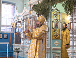 Преосвященнейший епископ Симон совершил воскресную Божественную литургию в храме Архистратига Михаила поселка Каменоломни
