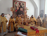 Духовенство Сулинского благочиния соборно совершило Литургию в храме великомученика Георгия Победоносца хутора Лихой