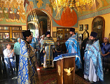 В храме Владимирской иконы Божией Матери хут. Можаевка соборным богослужением отметили престольный праздник