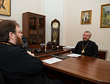 Председатель Финансово-хозяйственного управления Московской Патриархии митрополит Игнатий и Правящий архиерей Шахтинской епархии Преосвященнейший епископ Симон обсудили вопросы восстановления храма святой мученицы Параскевы в станице Манычской
