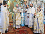 В праздник Обрезания Господня и день памяти святителя Василия Великого Преосвященнейший епископ Симон совершил Божественную литургию в храме Архистратига Михаила пос. Каменоломни