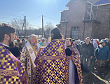 В престольный праздник Преосвященнейший епископ Симон совершил Литургию в храме блаженной Матроны Московской города Донецка