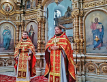 В храме Свято-Успенского архиерейского подворья г. Донецка состоялось соборное богослужение священнослужителей Шахтинской епархии