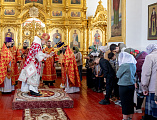 Преосвященнейший Симон совершил Божественную литургию и хиротонию во пресвитеры в храме великомученика Георгия Победоносца хутора Лихой