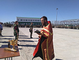 Иерей Сергий Липень вместе с личным составом 163 танкового полка совершил молебен с водосвятием
