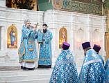 Божественная литургия в Покровском кафедральном соборе в праздник в честь образа Божией Матери «Утоли моя печали»