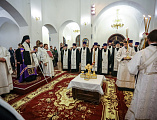 С архиереями Русской Церкви Преосвященнейший епископ Симон совершил богослужение во Владимирском соборе Ставрополя накануне великого освящения собора