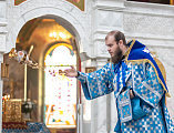 Сретение Господне и чин освящения свечей в Покровском кафедральном соборе города Шахты