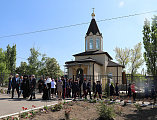 В престольный день Преосвященнейший епископ Симон совершил Божественную литургию в храме святого великомученика Георгия Победоносца пос. Новозарянский