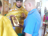 Пограничники управления ФСБ России посетили богослужение в храме святой блаженной Матроны Московской г. Донецка ко дню 100-летия со дня образования Пограничных войск