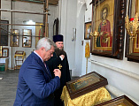 Губернатор Ростовской области В.Ю. Голубев посетил Пятницкое архиерейское подворье ст. Манычской