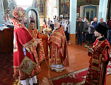 В Неделю апостола Фомы епископ Симон совершил Божественную литургию в храме Георгиевского Архиерейского подворья хут. Киреевка