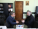 Состоялась встреча Преосвященнейшего епископа Симона, заведующего кафедрой Православная культура и теология ИСОиП (филиала) ДГТУ г. Шахты с директором института профессором С.Г. Страданченко