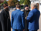 Встреча епископа Шахтинского и Миллеровского Симона с депутатом Государственной Думы Максимом Ивановичем Щаблыкиним и Главой Администрации города Шахты Андреем Владимировичем Ковалевым