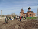 На территории храма Покрова Пресвятой Богородицы сл. Никольской прошла высадка саженцев
