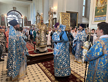 В праздник Успения Пресвятой Богородицы епископ Симон совершил Божественную литургию в храме Донецкого Успенского архиерейского подворья станицы Гундоровской
