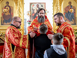 Преосвященнейший Симон совершил Божественную литургию и хиротонию во пресвитеры в храме великомученика Георгия Победоносца хутора Лихой