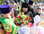 В престольный праздник Преосвященнейший епископ Симон возглавил Божественную литургию в храме преподобного Серафима Саровского хут. Красновка