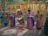 В Неделю Торжества Православия Преосвященнейший епископ Симон совершил Божественную литургию святителя Василия Великого в Покровском кафедральном соборе г. Шахты