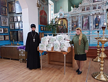 Благочинный приходов Нижнедонского округа принял участие в раздаче помощи нуждающимся в рамках благотворительного марафона «Корзина доброты» 
