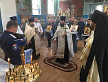 Соборное богослужение в храме п. Каменоломни и крестный ход прошли в день воспоминания чуда, совершенного Архангелом Михаилом в Хонех