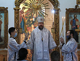 В Крещенский сочельник епископ Шахтинский и Миллеровский Симон совершил богослужение в храме святителя Николая г. Новошахтинска