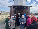 Преосвященнейший епископ Симон посетил новообразованный приход в честь блаженной Матроны Московской в поселке Тарасовский