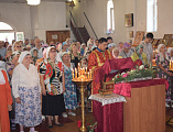 В храме великомученика и целителя Пантелеимона пос. Майский соборным богослужением отметили храмовое торжество