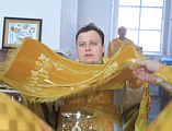 Преосвященнейший епископ Симон совершил воскресное богослужение в храме Успения Пресвятой Богородицы ст. Калитвенской