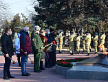 Протоиерей Сергий Яценко принял участие в памятных мероприятиях в честь 78- ой годовщины освобождения Октябрьского района от немецко-фашистских захватчиков