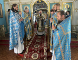 В престольный день епископ Симон совершил Божественную литургию в храме в честь Казанской иконы Божией Матери
