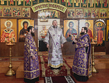В Неделю вторую Великого поста Преосвященнейший епископ Симон совершил Божественную литургию в храме великомученика Пантелеимона поселка Майский