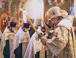 Великая Рождественская вечерня продолжила светлый праздник в Покровском кафедральном соборе г. Шахты