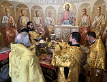 Епископ Симон совершил Божественную литургию в храме святых мучениц Веры, Надежды, Любови и матери их Софии в станице Багаевской и освящение монумента преподобного Серафима Саровского