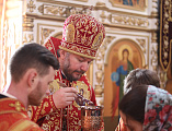 В среду Светлой седмицы епископ Симон продолжил пасхальные торжества в Архиерейском подворье в честь великомученицы Екатерины г. Красный Сулин