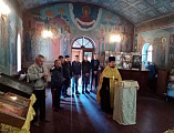 Иерей Анатолий Минаев совершил молебен для призывников в храме святителя Николая станицы Багаевской