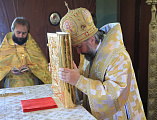 С архипастырским визитом Преосвященнейший епископ Симон посетил храм Вознесения Господня станицы Красюковская