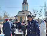 Прихожане храма великомученика Георгия Победоносца поселка Новозарянский отметили Благовещение Пресвятой Богородицы
