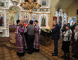 В Неделю 3-ю Великого поста, Крестопоклонную Преосвященнейший епископ Симон совершил Божественную литургию в храме в честь Воздвижения Креста Господня хут. Астахов