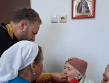 Духовная беседа и таинство Причащения в доме престарелых поселка Садовый